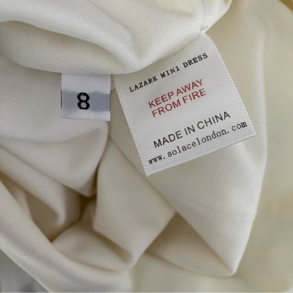 Solace London Lazark Cut Out Mini Dress Cream Ivory size 8 - Picture 10 of 11